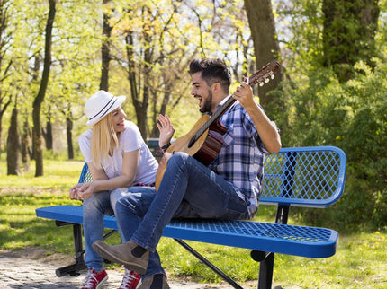 Outdoor Steel Bench With Backrest