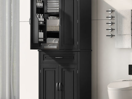 Bathroom Storage Cabinet With Doors And Drawer, Adjustable Shelf