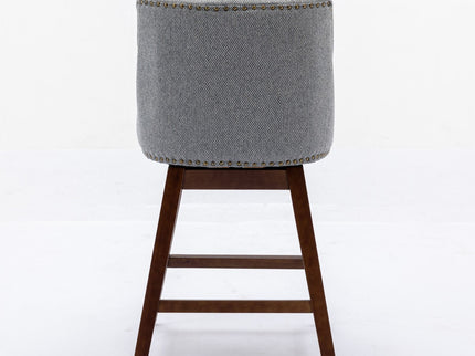 Counter Height Swivel Barstools, 26'' H Seat Height Upholstered Bar Stools (Set of 2), Fabric