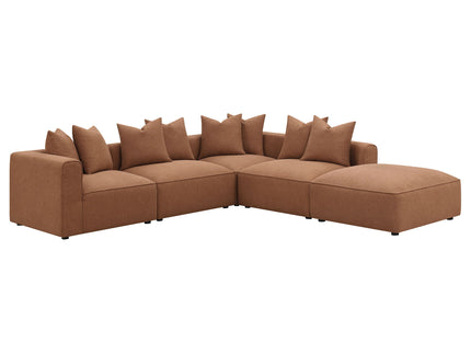 Colleen - 6 Piece Modular Sectional With Tight Seats - Terracotta
