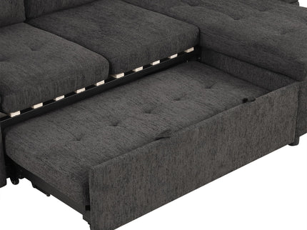 Convertible L Shaped Sofa Couch With Storage, Cup Holders, USB Ports