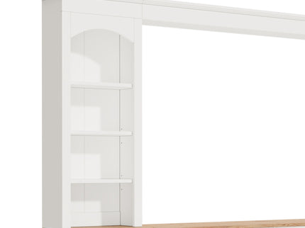 Arched Entertainment Center Wall Unit With Bookshelf, Retro Large TV Stand