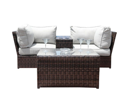 Comfortable Modern Patio Rattan Sectional Set With Cushions