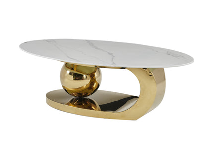 Oval Coffee Table With Geometric Precision