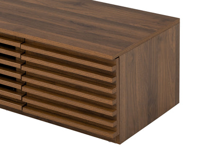 TV Stand For TVs, Entertainment Center With Cable Management And Soft Closing Hinges - Walnut