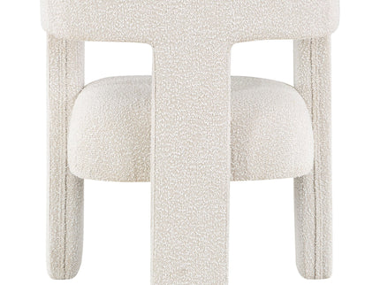 Verda - Upholstered Accent Side Chair In Soft With Rounded Open Back And 3 Leg Base - White
