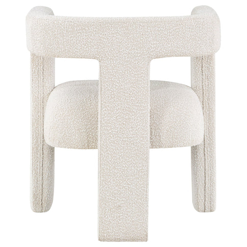 Verda - Upholstered Accent Side Chair In Soft With Rounded Open Back And 3 Leg Base - White