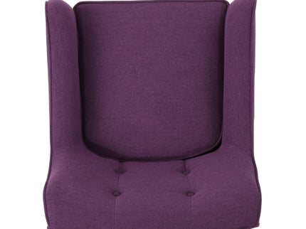 Modern Arm Chair With Tufted Back And Wooden Legs