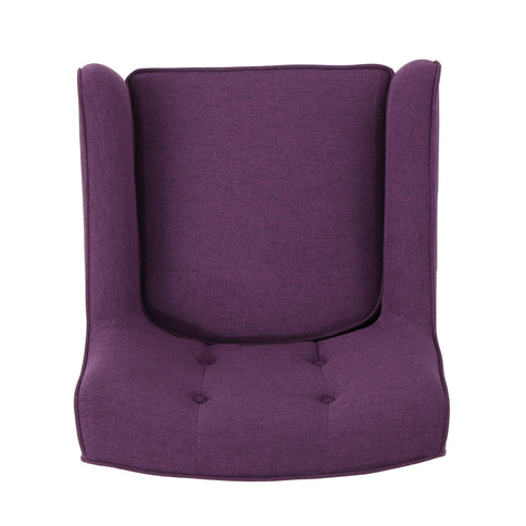 Modern Arm Chair With Tufted Back And Wooden Legs