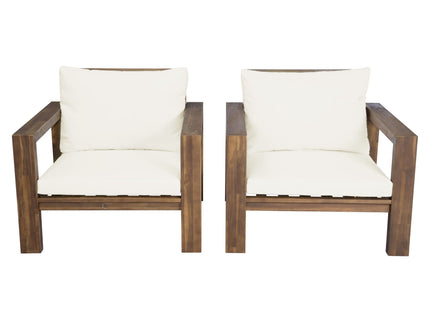 Stylish Outdoor Chair Set With Cushions For Garden (Set of 2)