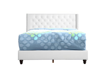 Upholstered Nailhead Trim Chic Bed