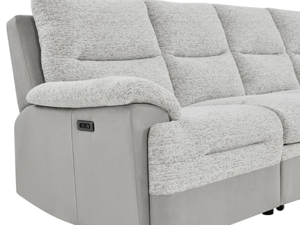 Sectional Sofa With Power Recline, USB Charging, And Storage Chaise - Gray