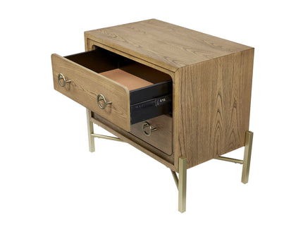 2 Drawer Nightstand With USB - Latte