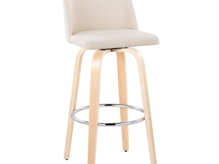 Toriano - Contemporary Fixed Height Barstool & Swivel With Round Footrest (Set of 2)