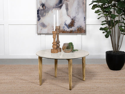 Leska - Round Coffee Table - White