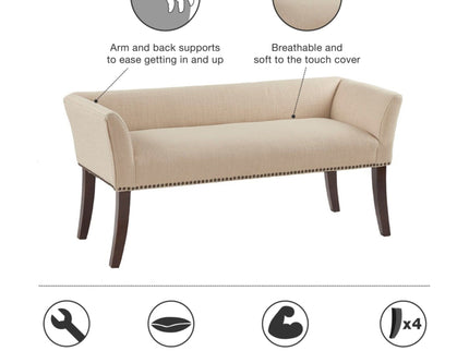 Elegant Design Bench Upholstery, Solid Wood Frame