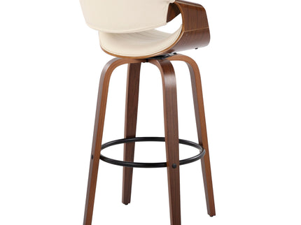 Symphony - Mid Century Modern Fixed Height Barstool With Swivel And Round Footrest (Set of 2)