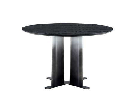 Round Dining Table With Cross Base, Modern Home Furniture