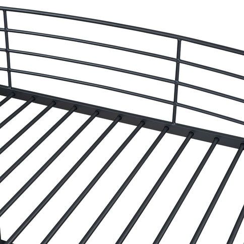 Loft Bed With 4 Layers Of Shelves And L-Shaped Desk, Stylish Metal Frame Bed With A Set Of Sockets, USB Ports And And Wireless Charging