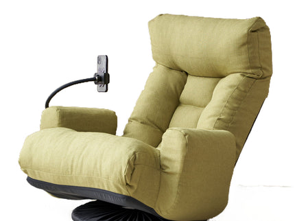 Adjustable Swivel Lounge Chair With 360 Degree Rotating Seat And Headrest Support