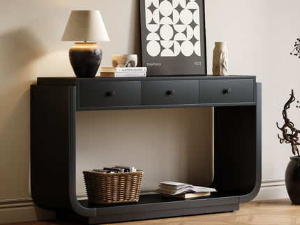 Console Table With 3 Drawers, Display Shelf