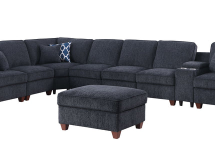 Lily - Sectional Sofa With Ottoman - Black