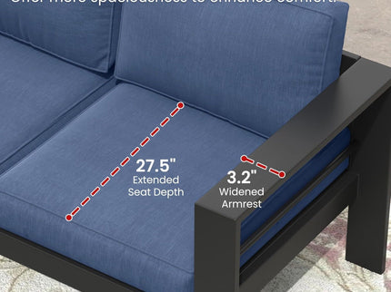 All-Weather Patio Loveseat With Thick Cushions