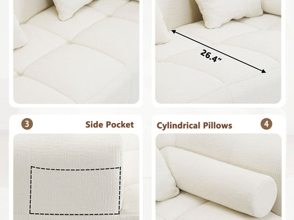 Sectional Free Combined Sofa With 2 Side Pockets