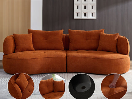 Modular Sofa, Durable Fabric, Solid Wood Frame, High Density Sponge Padding, Seating For 4