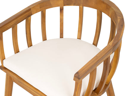 Klismos - Dining Armchair (Set of 2) - Teak / Beige