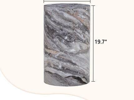 Simple Marble Textured Cylindrical Coffee Table Material - Gray