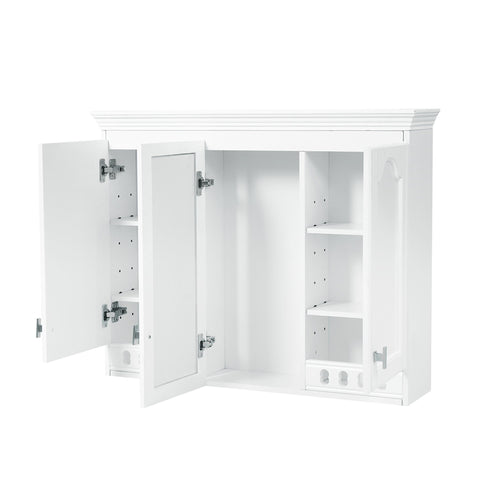 Wall Mount Mirror Cabinet With Adjustable Shelves, Soft Closing Hinges