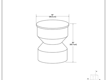 Maxine - Side Table - Black White