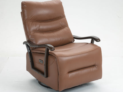 Swivel Rocker Recliner Power Glider Chair With Solid Wood Armrests, Extra Wide Reclining Sofa Chair Upholstered Living Room Single Sofa