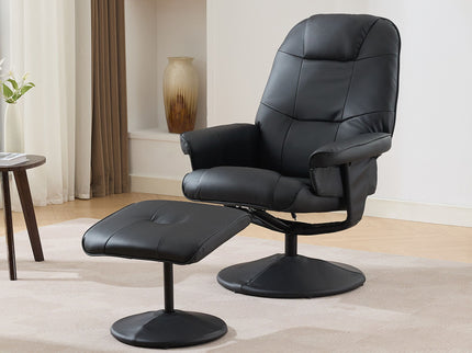 360° Swivel Reclining Chair With Wrapped Base, 5 Point Vibration Massage