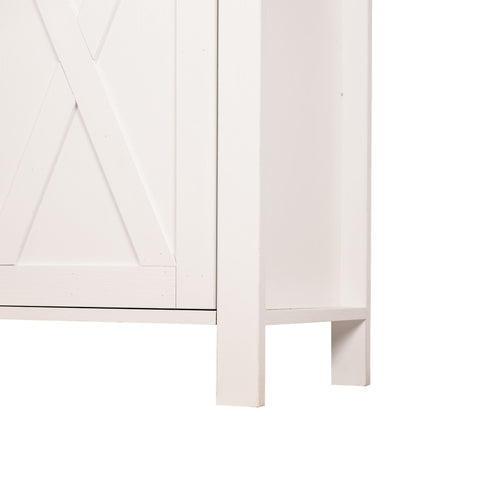 Arched Kitchen Pantry Cabinet With Adjustable Shelves & Barn Door Design