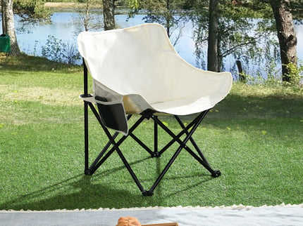 2 Pieces Outdoor Camping Chairs Folding / Portable, Comfortable Seating, Durable Steel Fram