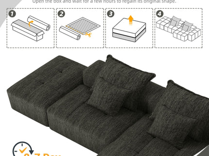 Modern Oversized Diy Combination Modular Sectional Sofa With Pillows