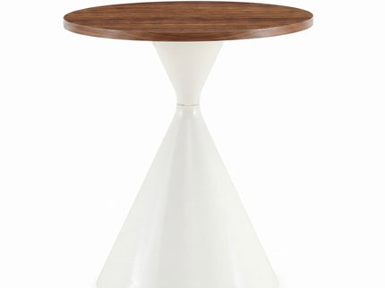 2 Piece Round Coffee Table Set - Walnut / White