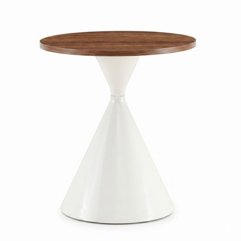 2 Piece Round Coffee Table Set - Walnut / White