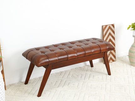 Maja - Bench - Cognac / Dark Brown