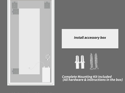 LED Bathroom Vanity Wall Mirror With Straight Edge Design, Frosted Glass Finish, Anti Fog, Dimmable 3 Color Lighting - Silver