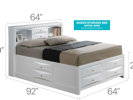 Modern Design Storage Bed With Bookcase Headboard