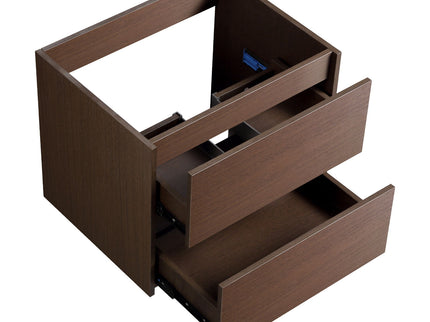 Wall-Mounted Bathroom Vanity, Soft-Close Drawer, Premium Slides - Black Brown