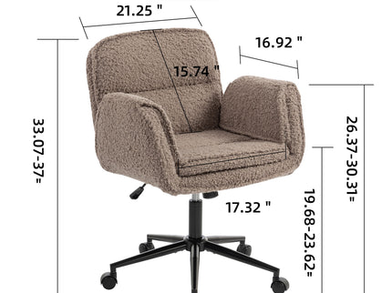 Criss Cross Swivel Desk Chair With Adjustable Armrests & Wheels For Home Office