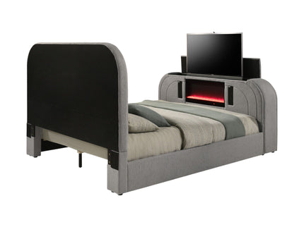 Shelyn - Bed With LED, TV Stand, Fireplace & Bluetooth