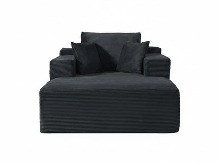 Convertible Chaise Lounge Chair With Wide Armrest & Throw Pillows