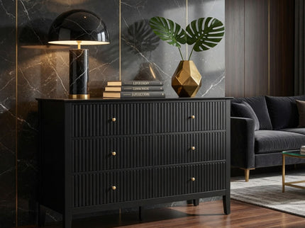 Modern 6 Drawer Fluted Dresser