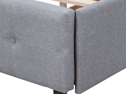 Upholstered Platform Bed With Classic Headboard And Drawers, No Box Spring Needed