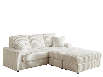 3 Seater Sofa With 2 Ottomans For Living Room
